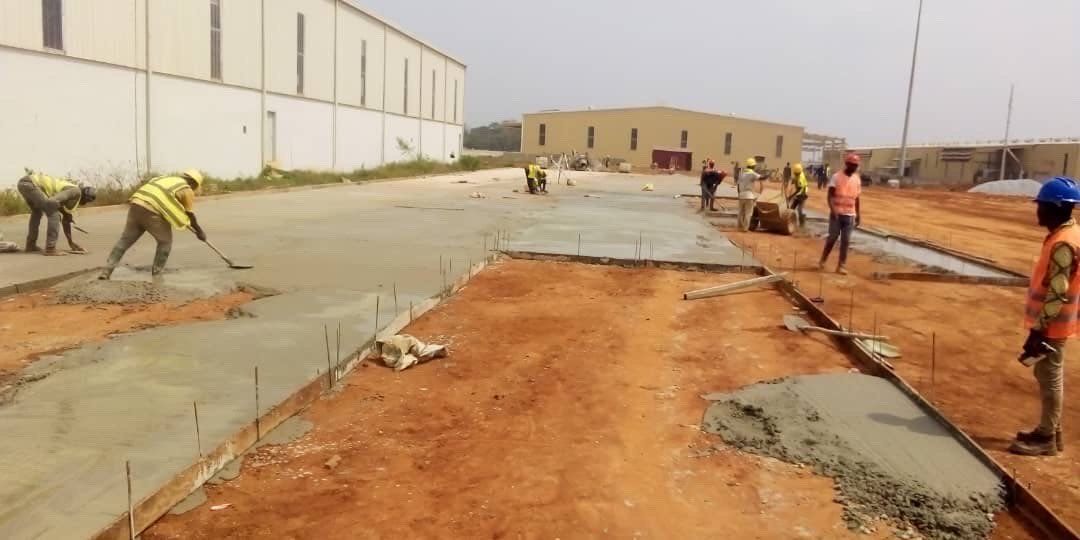 Aire de séchage industrielle - Projet construction Glo Djigbé Bénin